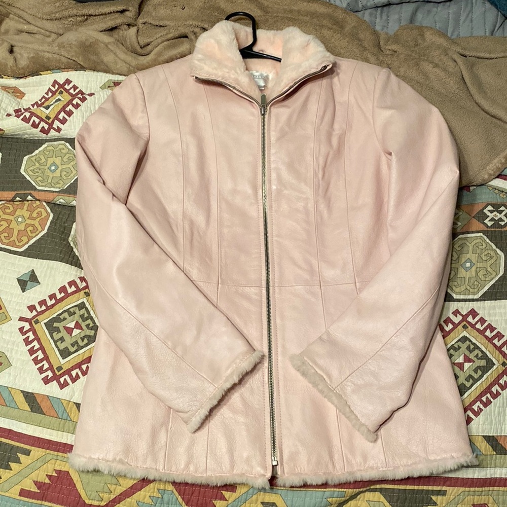 Pink leather jacket